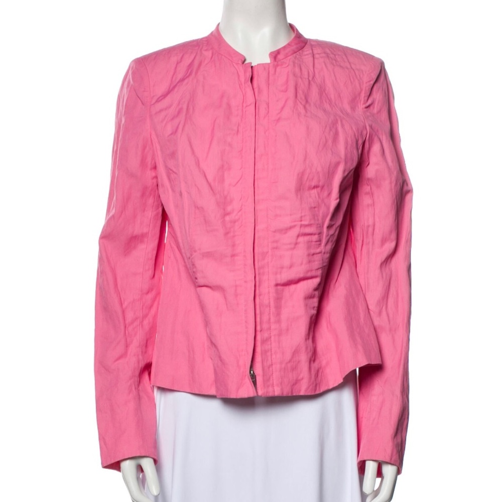 LAFAYETTE 148 New York BARBIE Pink zip front jacket, size 12, EUC - Picture 3 of 12